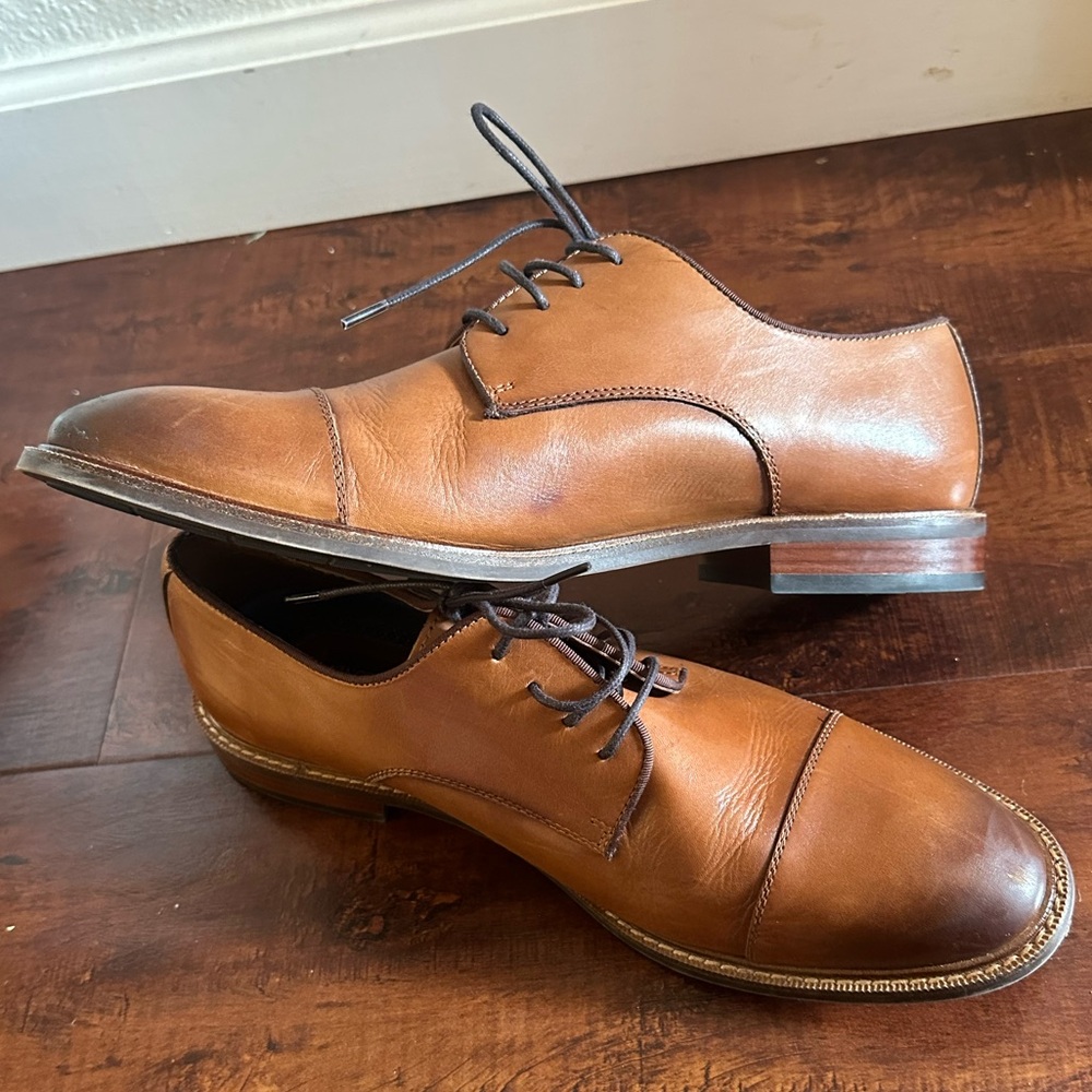 Vince Camuto Tan Leather Men's Oxfords